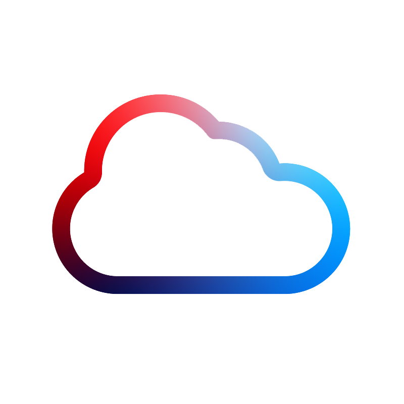 Swisscom myCloud Logo: rot-blaue Wolke auf weissem Hintergrund