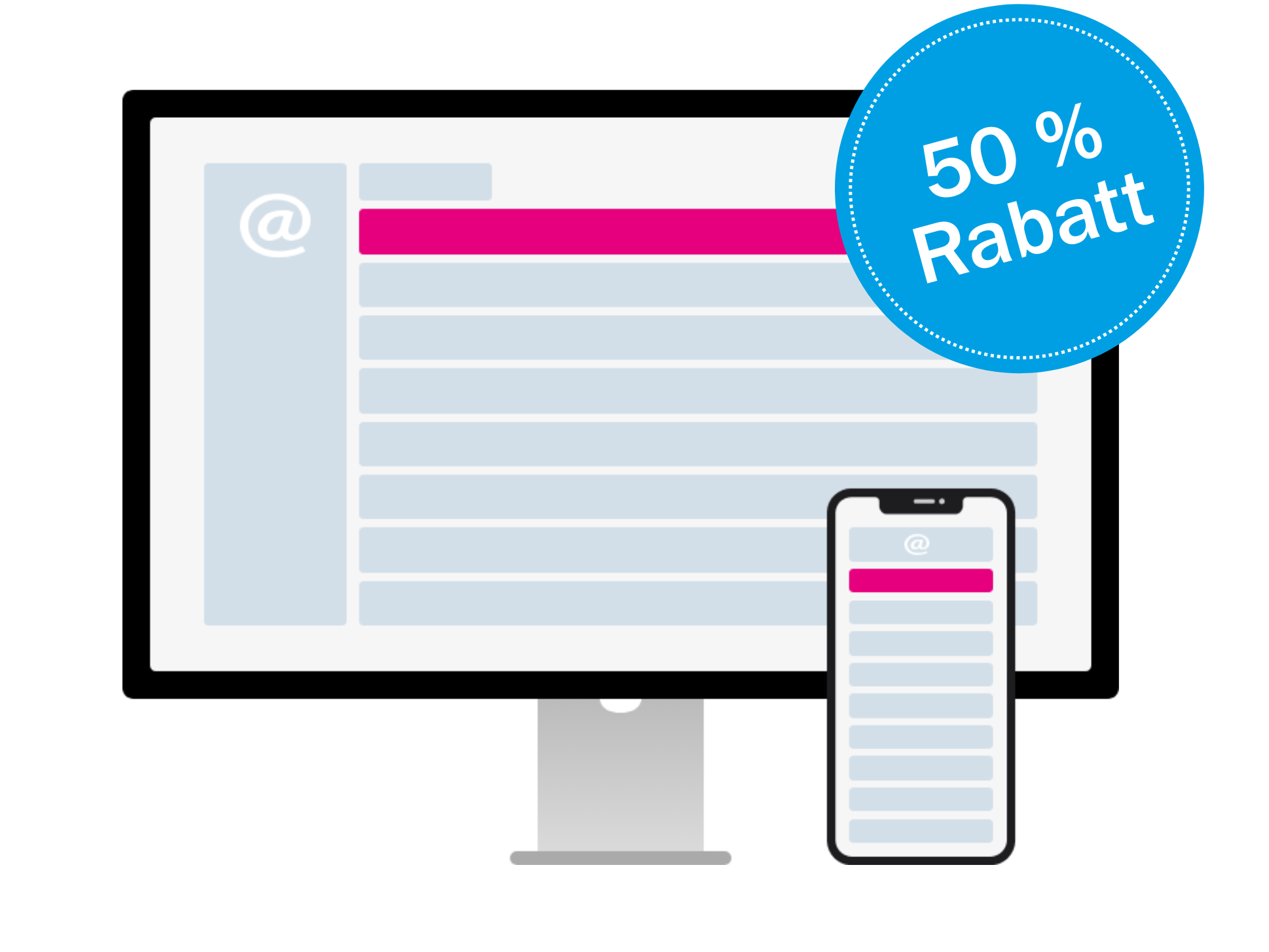Desktop und Smartphone Mockup vom Inbox Native Line Format
