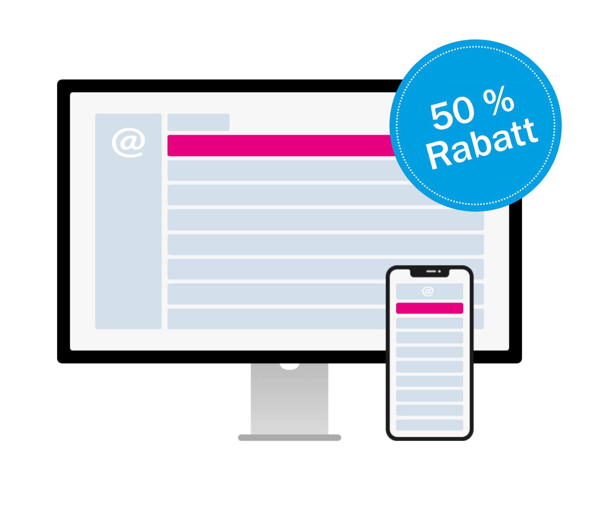 Desktop und Smartphone Mockup vom Inbox Native Line Format