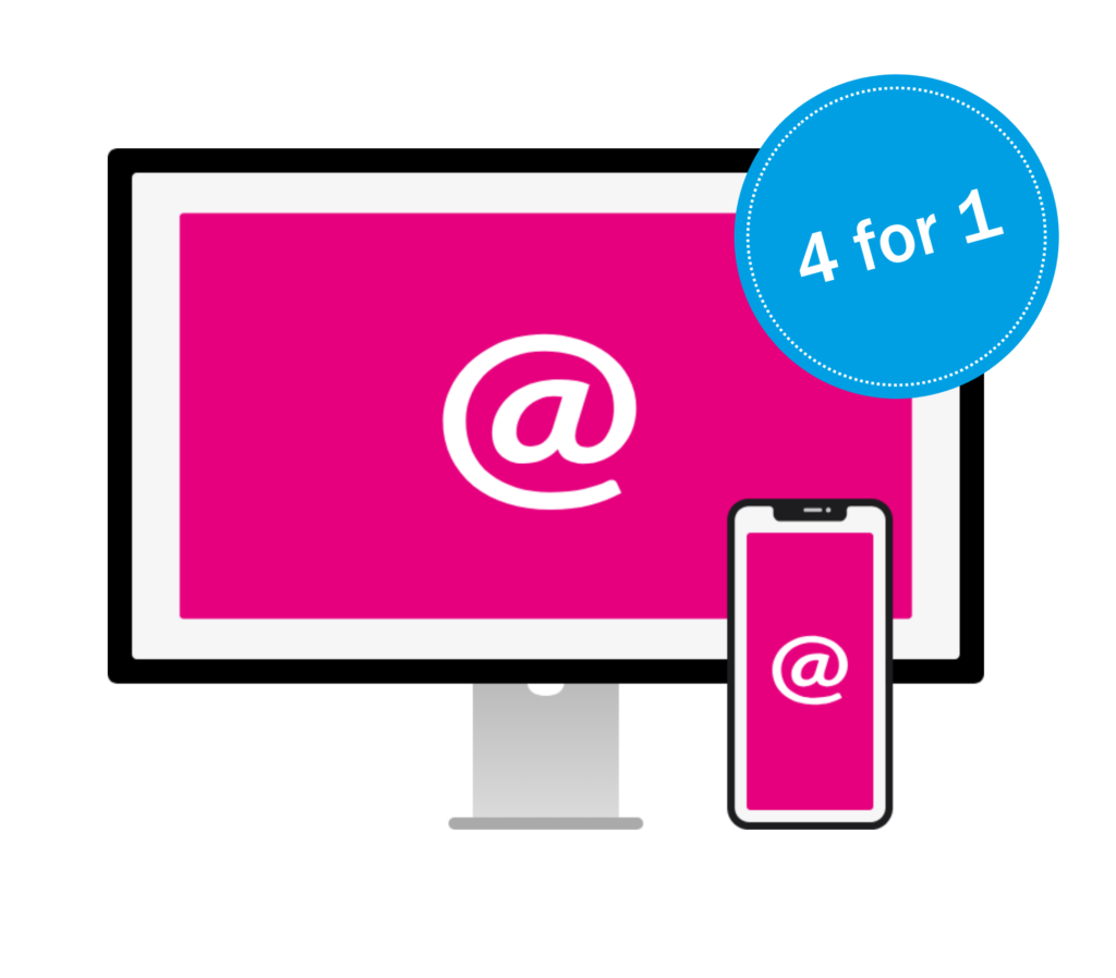 Desktop and smartphone mock-up from Newsletter format