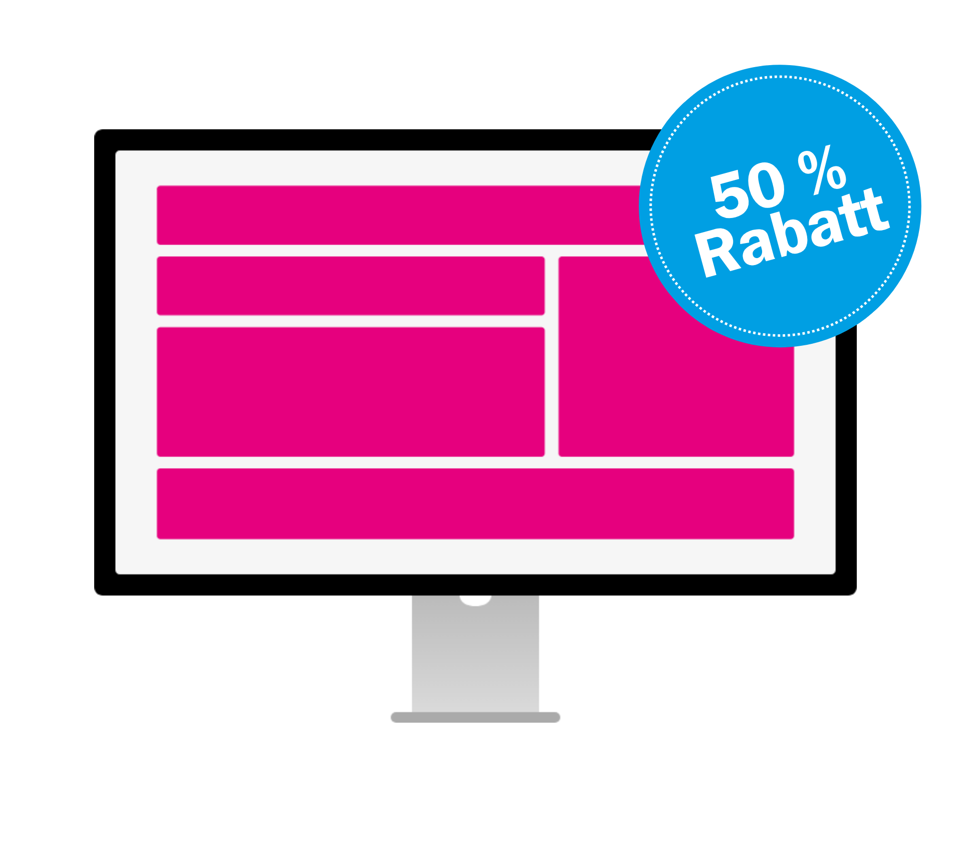 Publireportage Mockup mit 50% Rabatt Sticker