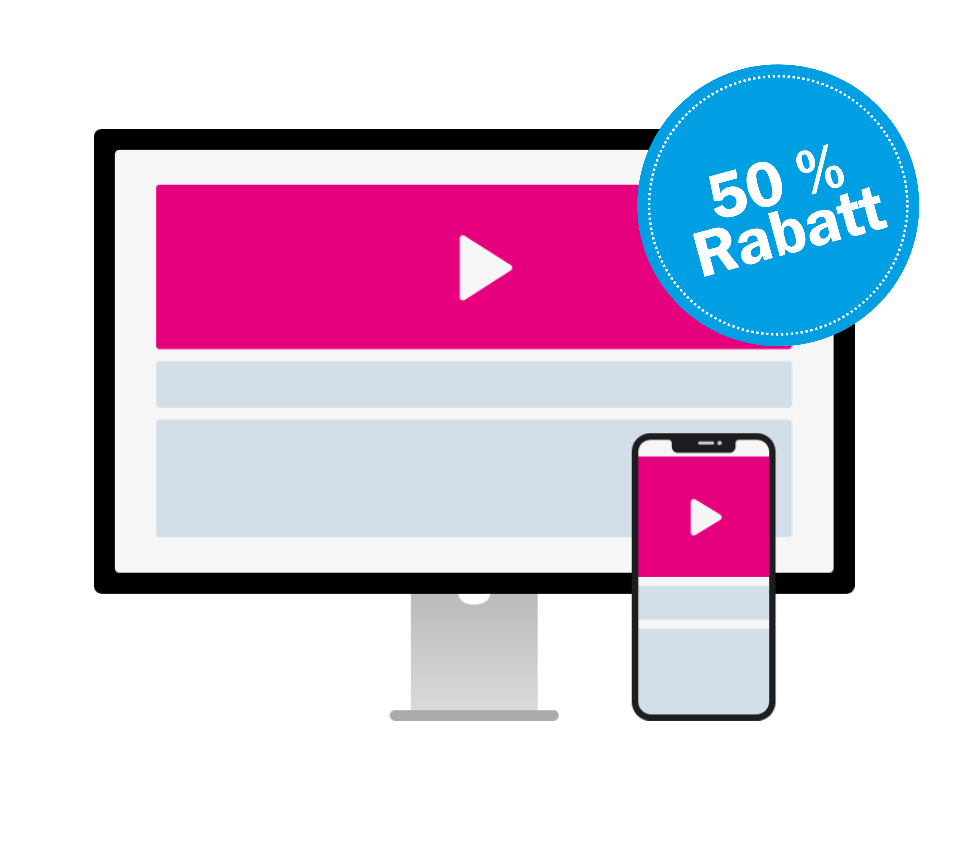 Videohead Mockup mit 50% Rabatt Sticker