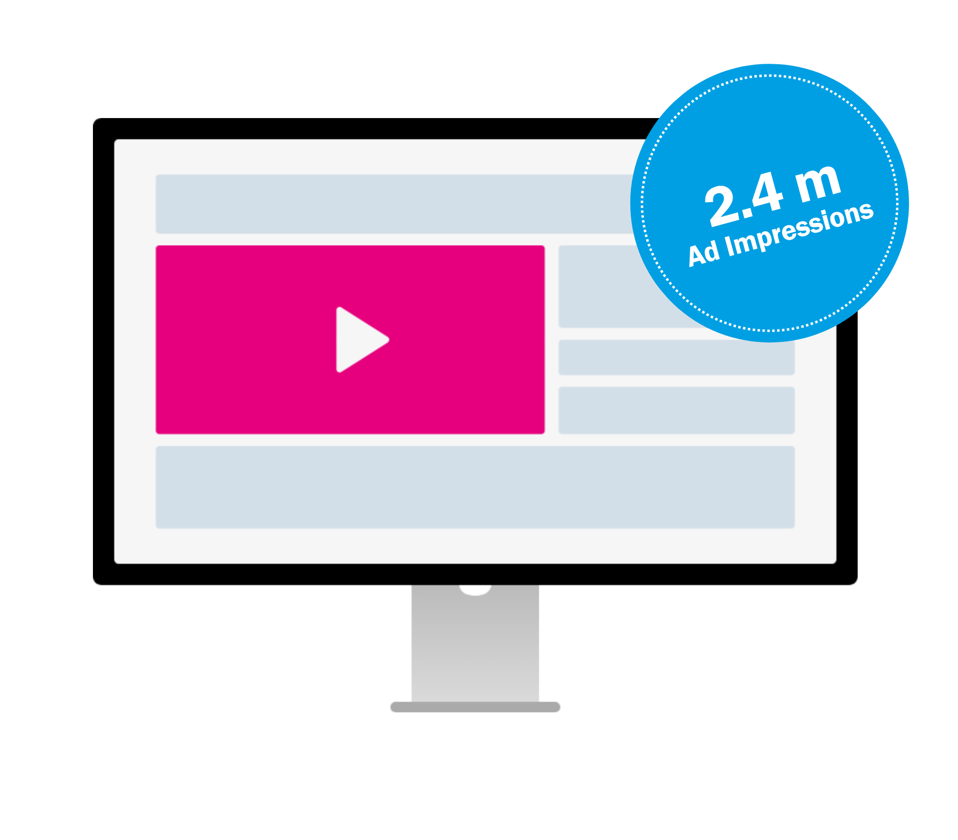 Video Reach mock-up with a 2.4 million AI sticker