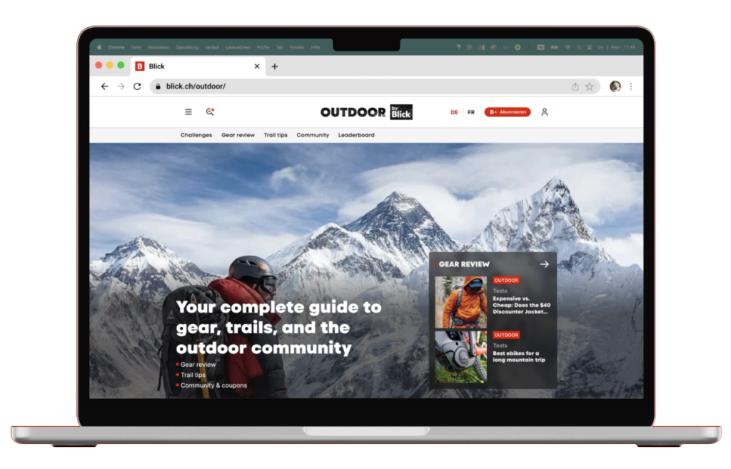Laptop Screen mit Outdoor-World